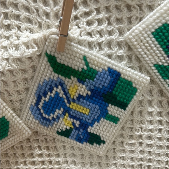 Handmade Floral Needlepoint Coasters-Spring Vibrant Colors - Picture 13 of 16